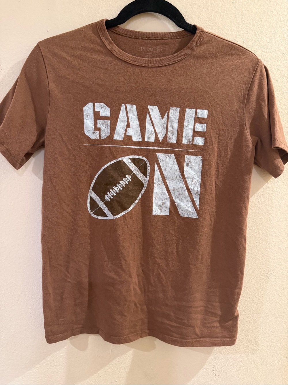 GAME ON Boys Football T‑Shirt in Brown Size XL 14/16